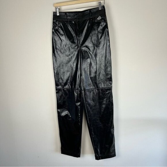 Wilfred Aritzia funk pant High-rise, glossy vinyl black pants size 8 - Picture 3 of 9